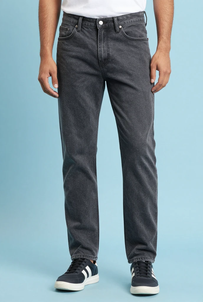 Dark Grey Cotton Jeans for Men | Comfortable & Stylish Denim - Image 2