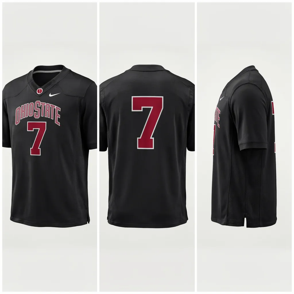 Men's Black Ohio State Football Jersey – Stylish Game Day Apparel for Buckeyes Fans - Image 2